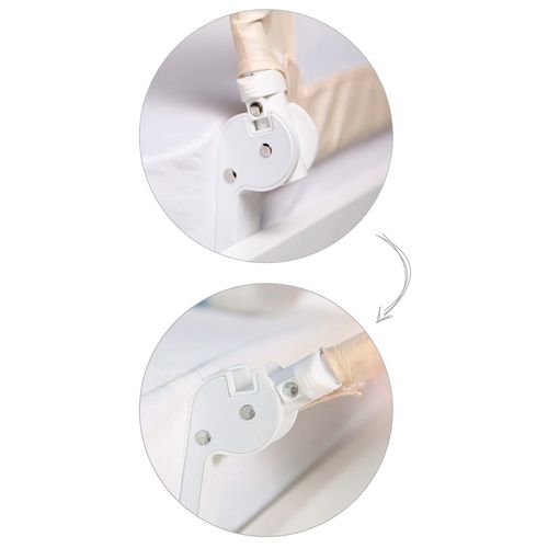 Barrière De Lit Bébé Et Enfant Klipp-klapp - 135 Cm - Antichute Et Rabattable - Beige