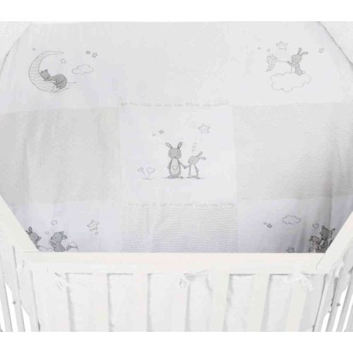 Parc Bébé Hexagonal Fox And Bunny En Bois Blanc
