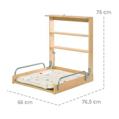 Table À Langer Murale En Bois Blanc Et Hêtre Woodland
