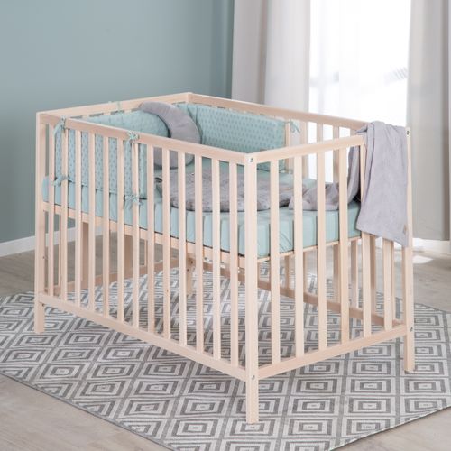 Lit Bébé Cosi 60x120 - Réglable En Hauteur - Bois Naturel