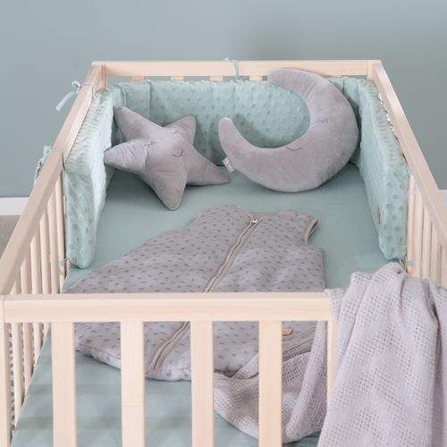 Lit Bébé Cosi 60x120 - Réglable En Hauteur - Bois Naturel