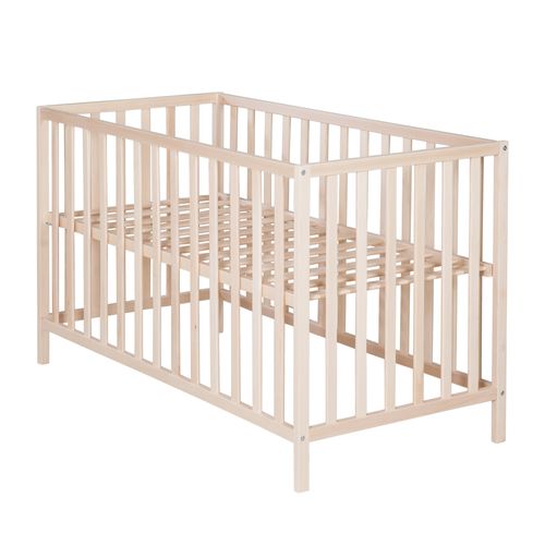 Lit Bébé Cosi 60x120 - Réglable En Hauteur - Bois Naturel