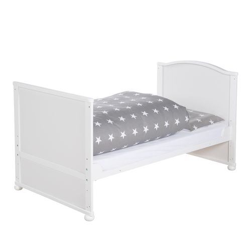 Lit Évolutif En Bois + Matelas Et Accessoires Blanc 70x140