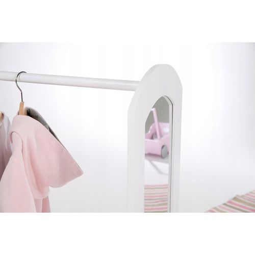 Dressing Bébé Avec Étagère, Penderie Et Miroir En Bois Laqué Blanc