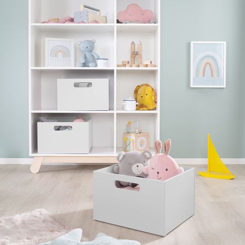 Casier En Bois Pour Chambre D'enfant - Boîte De Rangement Pour Les Jouets - Gris