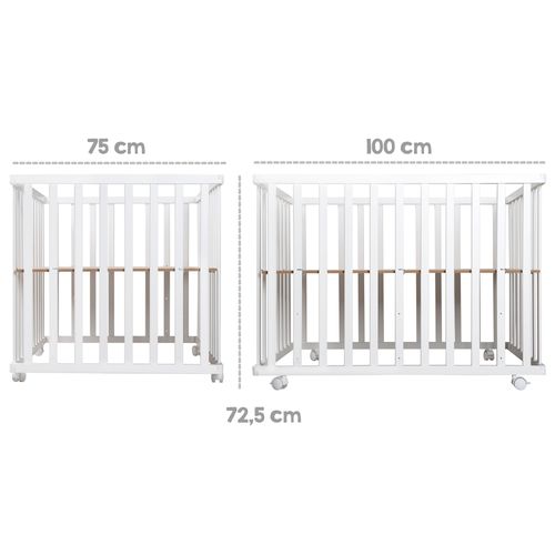 Parc Pliant 75x100 - Grille De Jeu Peu Encombrante Incl. Rouleaux - Bicolore