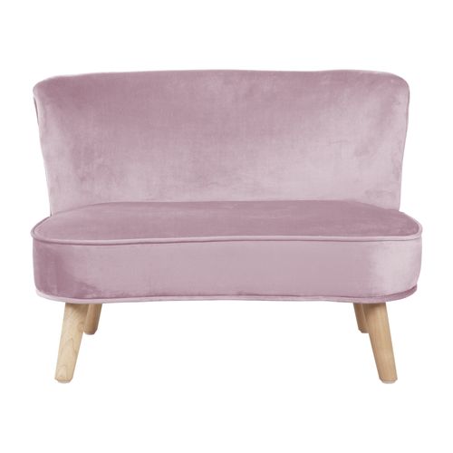 Canapé Enfant Lil Sofa - Avec Pieds En Bois Stables - Velours Rose
