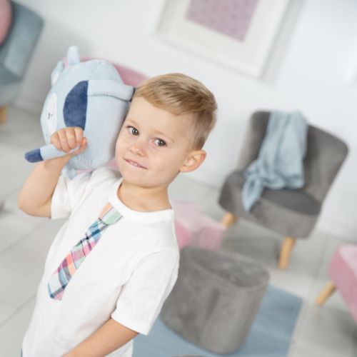 Fauteuil Enfant Lil Sofa - Avec Pieds En Bois Stables - Velours Gris