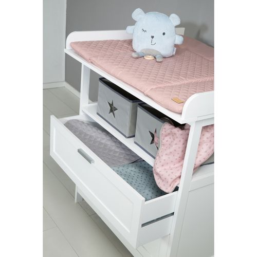 Set De Chambre Hamburg - Commode à Langer + Lit Cododo 60x120 - Blanc