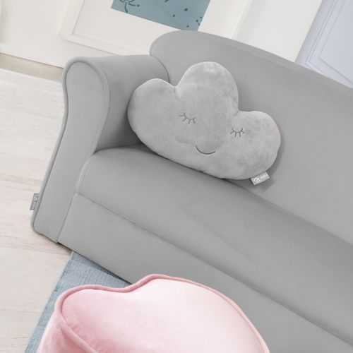 Canapé Enfant Lil Sofa Avec Accoudoirs - Rembourré De Velours Gris
