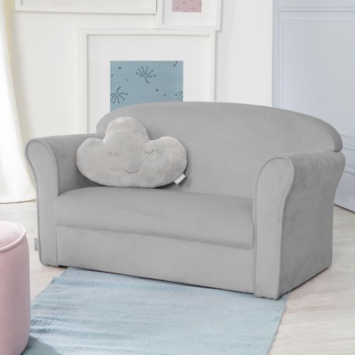 Canapé Enfant Lil Sofa Avec Accoudoirs - Rembourré De Velours Gris