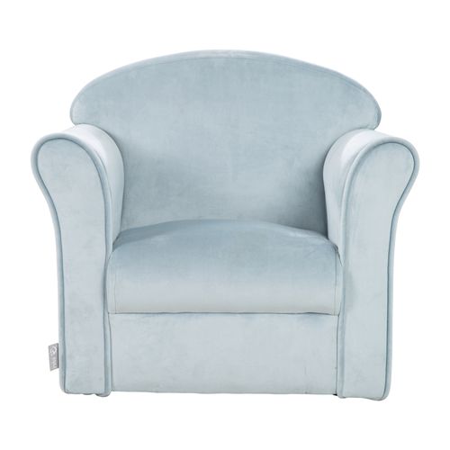 Fauteuil Enfant Lil Sofa Avec Accoudoirs - Rembourré De Velours Bleu Clair