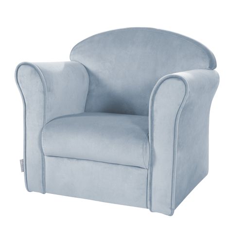 Fauteuil Enfant Lil Sofa Avec Accoudoirs - Rembourré De Velours Bleu Clair