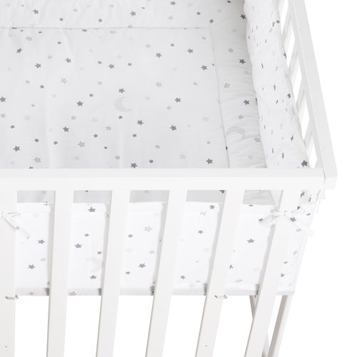 Parc Bébé 75x100 + Tapis Sternenzauber - Bois Blanc