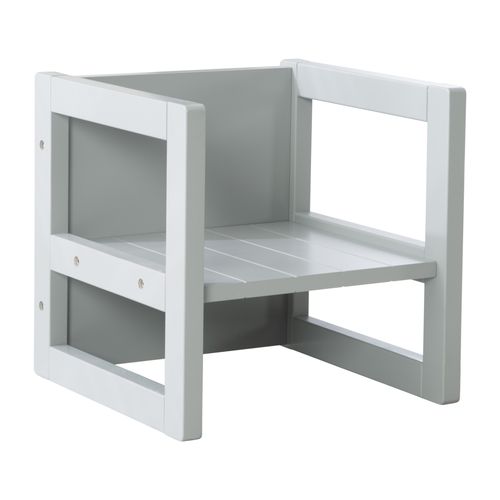 Chaise Enfant Réversible En Bois Laqué Taupe Avec 3 Hauteurs