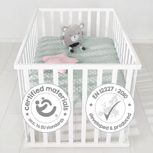 Roba Parc Bébé 75x100 + Tapis Roba Style - Vert Givré