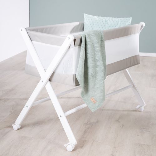 Berceau Cododo Mobile Et Pliant Avec Matelas 45 X 90 - Blanc Et Gris