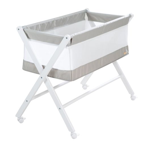 Berceau Cododo Mobile Et Pliant Avec Matelas 45 X 90 - Blanc Et Gris