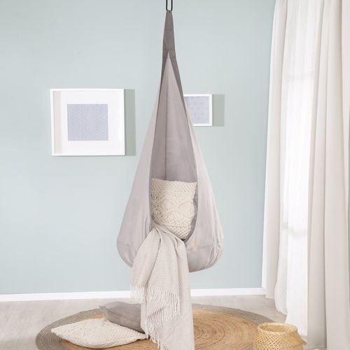 Hamac Pour Enfants En Toile Gris Avec Coussin Gonflable - Idéal Pour Intérieur Et Extérieur
