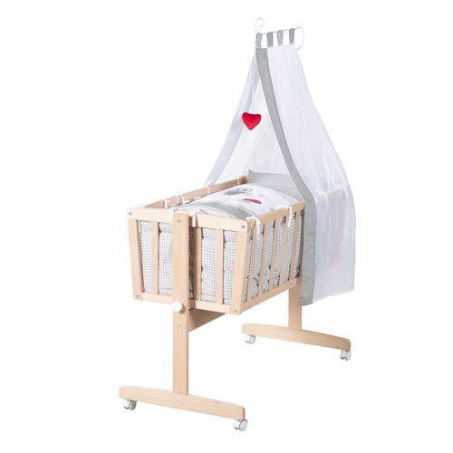 Berceau En Bois Adam Et Eule 40x90 + Équipement Complet