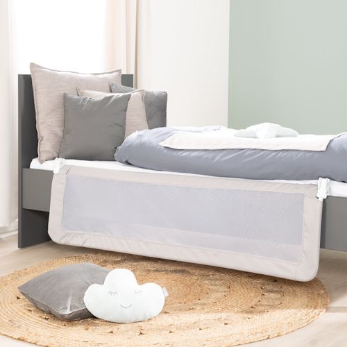 Barrière De Lit Bébé Et Enfant Klipp-klapp - 135 Cm - Antichute Et Rabattable - Gris