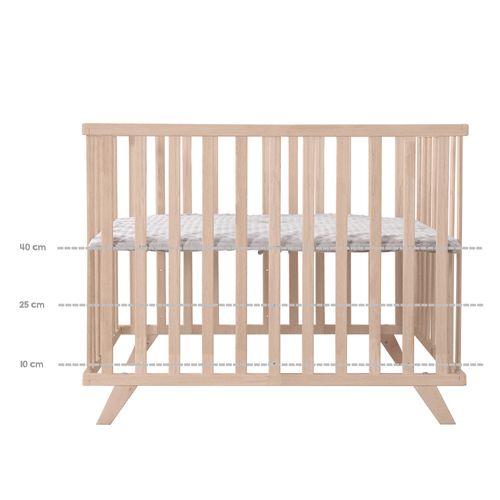 Parc Bébé 75x100 Naturel + Tapis Lil Planet Gris