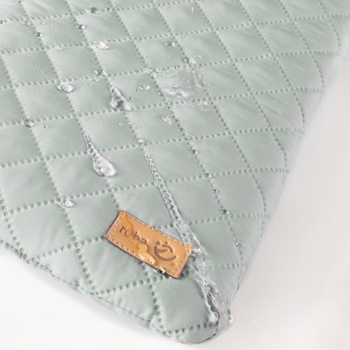 Parc Bébé 75x100 Mobile Naturel + Tapis Déperlant Vert Givré - Roba Style