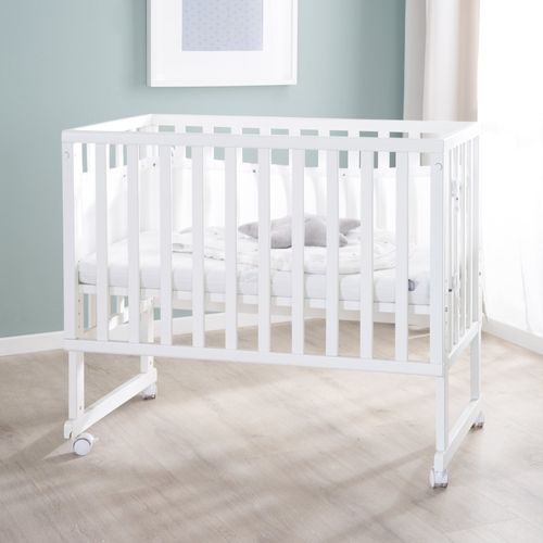 Berceau Cododo Mobile 3en1 Avec Matelas Respirant 45 X 90 Et Accessoires De Sécurité - Blanc