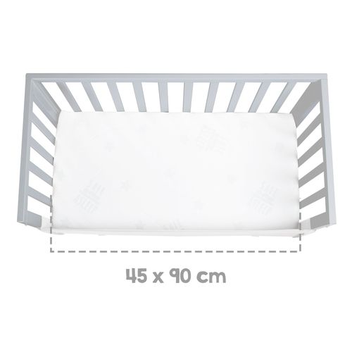 Berceau Cododo Mobile 3en1 Avec Matelas Respirant 45 X 90 Et Barrière De Sécurité - Gris