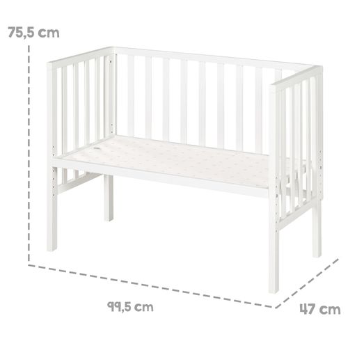 Lit Cododo 45 X 90 Avec Matelas Respirant Et Barrière En Toile - Blanc