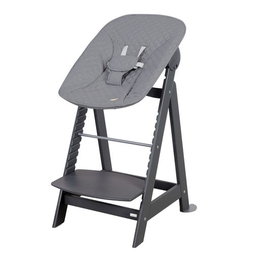 Chaise Haute Born Up 2-en-1 – Avec Réducteur Nouveau-né, Anthracite