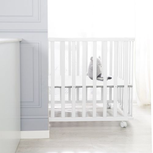 Parc Bébé 75x100 Pliant Avec Roulettes - Blanc