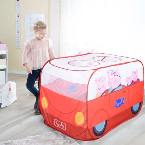 Tente De Jeu Pour Enfant Peppa Pig - Tente Pop Up En Forme De Voiture - Rouge - Blanc