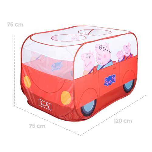 Tente De Jeu Pour Enfant Peppa Pig - Tente Pop Up En Forme De Voiture - Rouge - Blanc