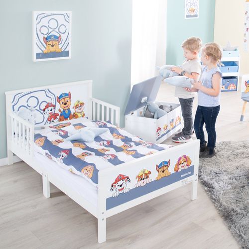 Parure De Lit Bébé Paw Patrol 100 X 135 Cm - 2 Pièces - Motif Chien - Bleu-gris