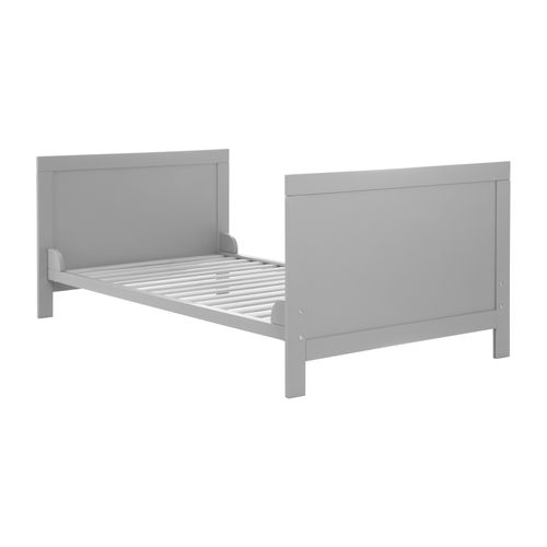 Lit Bébé Évolutif 70 X 140 Cm - Hauteur Réglable - Coins De Conversion Incluses - Bois Gris