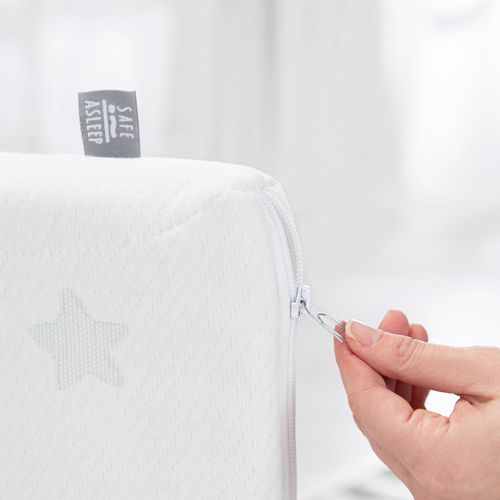 Matelas Enfant Roulé 90 X 200 Déhoussable - Mousse Respirante Et Équilibrée - Blanc - Safe Asleep