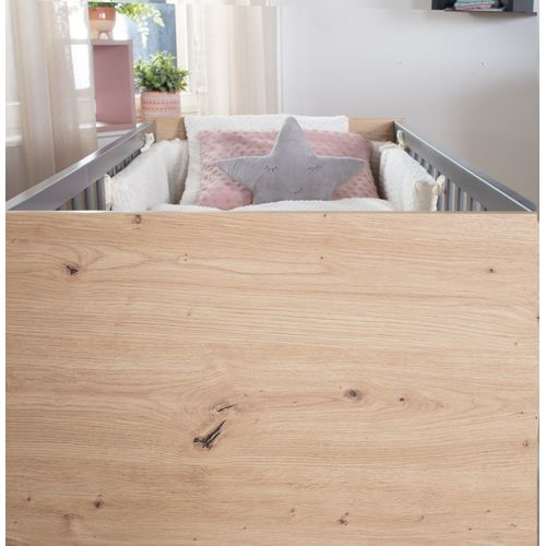 Lit 2en1 Cododo Et Lit Indépendant 60x120 - 6 Hauteurs - Anthracite Et Chêne - Anna