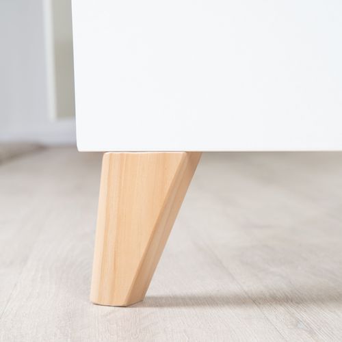 Lit 2en1 Cododo Et Lit Indépendant 60x120 - 6 Hauteurs - Scandinave Blanc Et Chêne - Leon