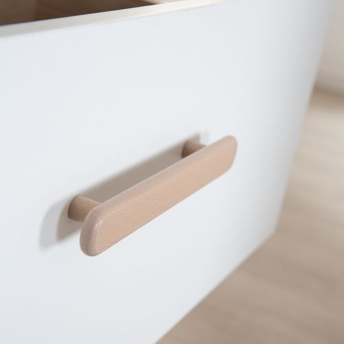 Commode à Langer Évolutive 2 Tiroirs 1 Niche Blanc Et Chêne - Cabane