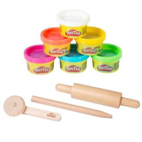 Kit De 6 Pots De Pâte à Modeler + Table Et Chaise Enfant + Tapis Et Accessoire En Bois X Play-doh