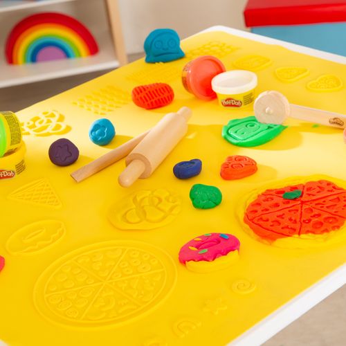 Kit De 6 Pots De Pâte à Modeler + Table Et Chaise Enfant + Tapis Et Accessoire En Bois X Play-doh