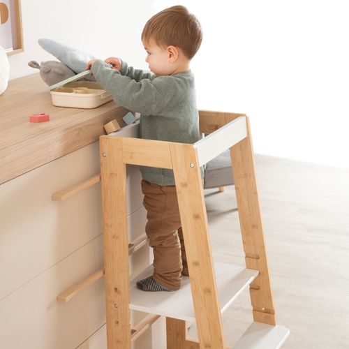 Tour D'apprentissage Évolutive En Bambou Fsc® - Blanc / Naturel