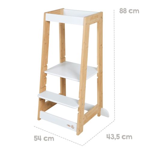 Tour D'apprentissage Évolutive En Bambou Fsc® - Blanc / Naturel