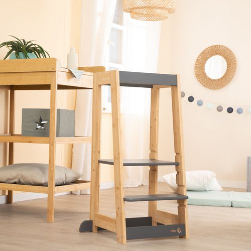 Tour D'apprentissage Évolutive En Bambou Fsc® - Anthracite / Naturel