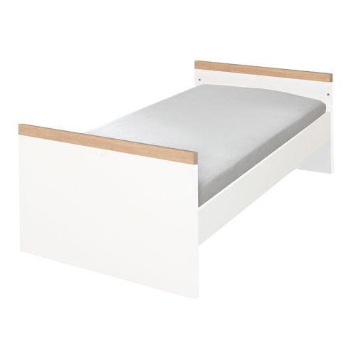 Lit Évolutif 70 X 140 Transformable En Lit Junior - 3 Hauteurs - Blanc Et Chêne - Lumo