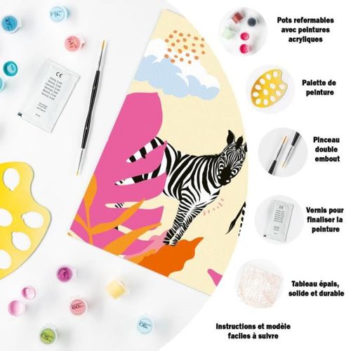 Creart Zèbre 20x20 Cm - Format Carré - Peinture Par Numéros – Dès 12 Ans – - 23666