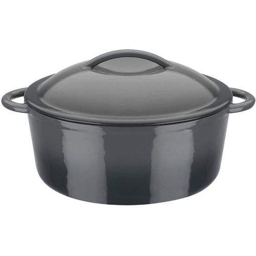 Marmite Fonte Massive - Grey Shadow - 24 Cm - Ronde - Induction - Gris