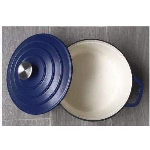 Marmite Fonte Massive - Blue Magic - 24 Cm - Ronde - Induction - Bleu