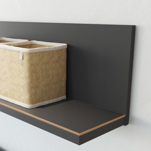 Etagère Murale Gris Anthracite Et Bois Costal